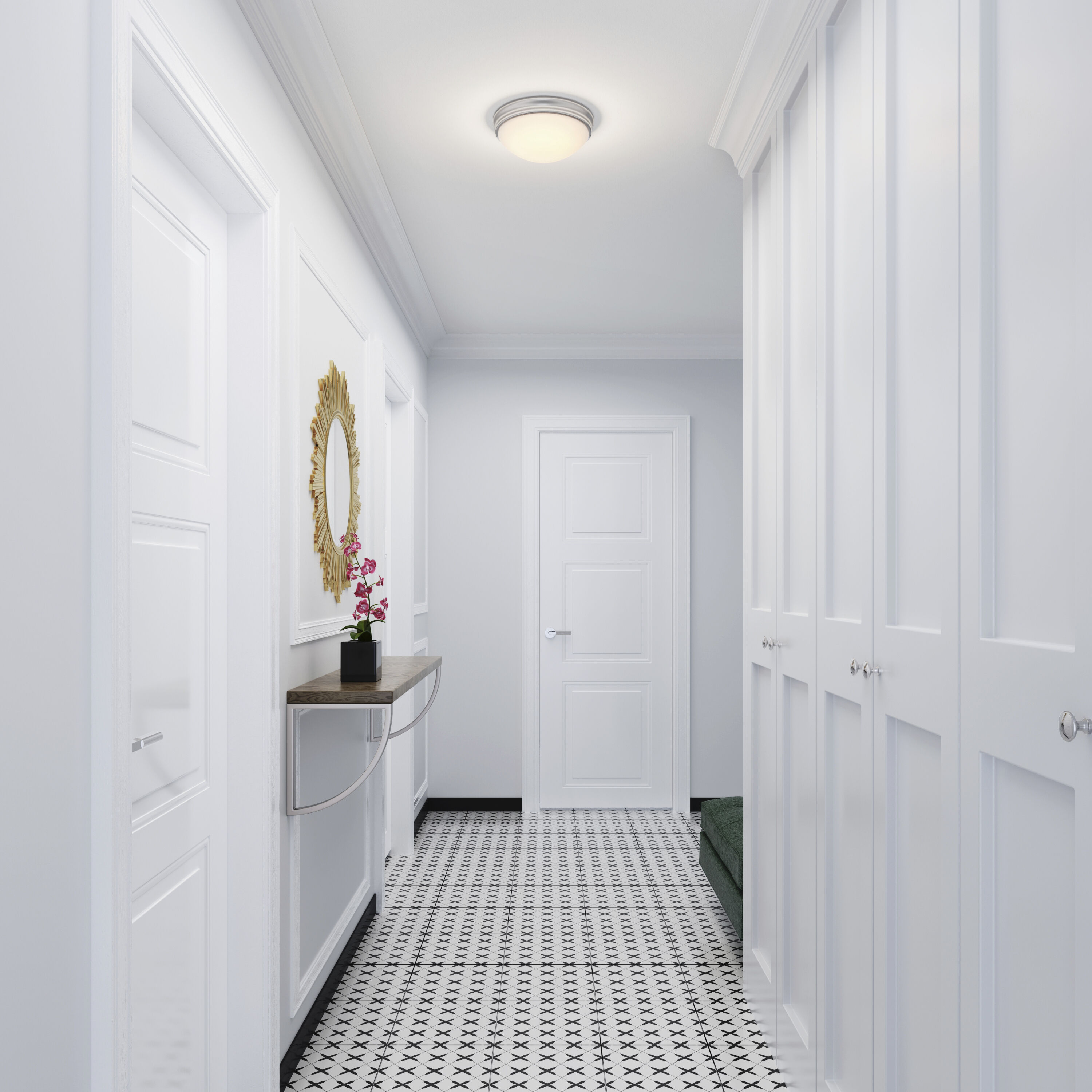 Baumann 1 Light 10 inch Brushed Nickel Flush Mount Ceiling Light